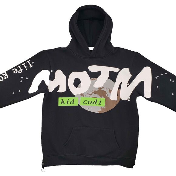 Kid Cudi Man On The Moon 3 AOP Hoodie Mens Large Black Hip Hop Rap Concert Tour - Picture 1 of 6